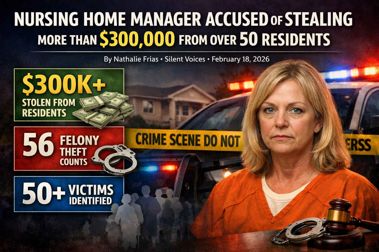 Nursing Home Manager Accused of Stealing More Than $300,000 From Over 50 Residents
