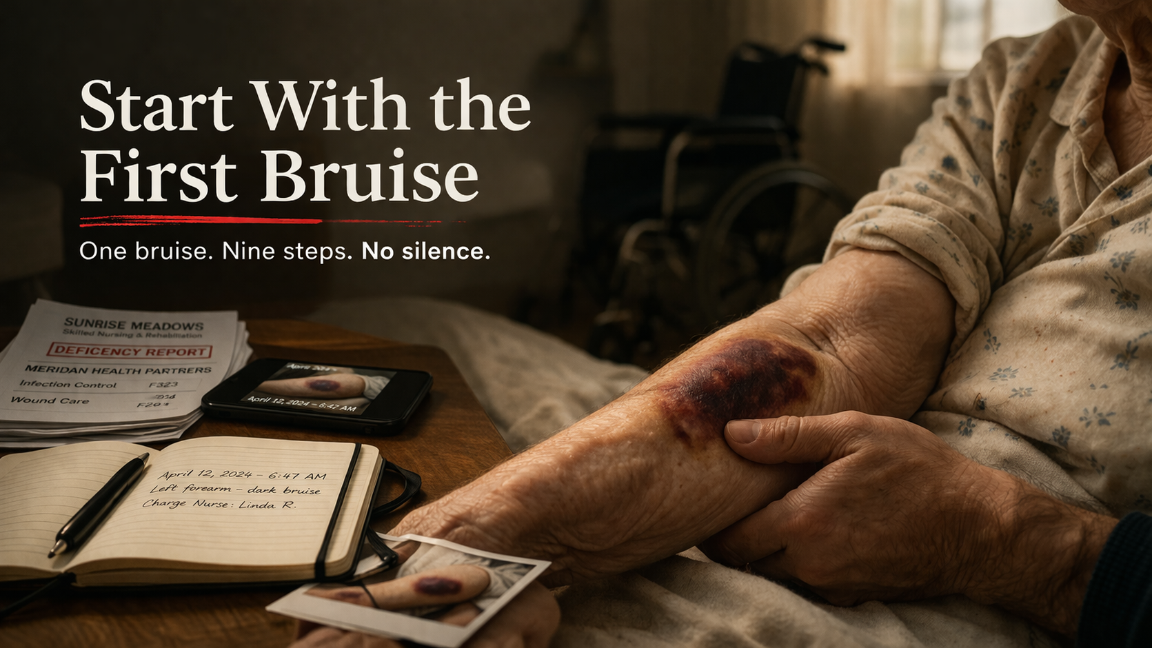 Start With the First Bruise. One bruise. Nine steps. No silence