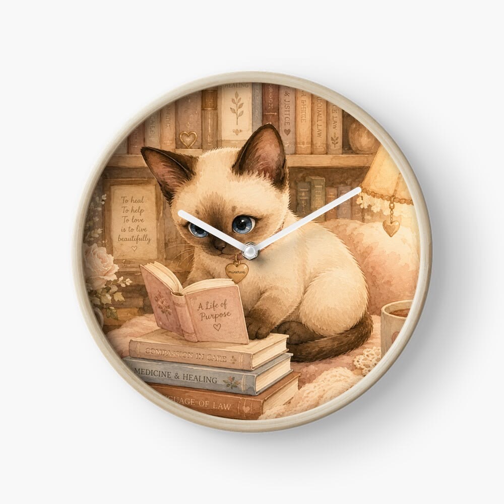 Siamese cat wall clock